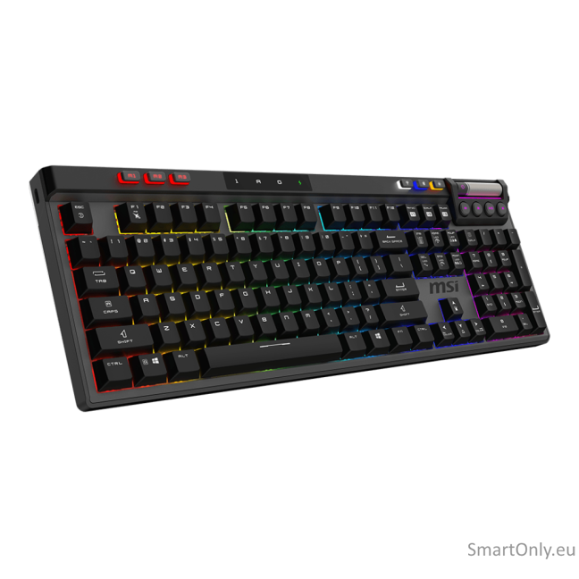 MSI STRIKE PRO WIRELESS | Gaming keyboard | Wireless | US | Kailh Midnight Pro Silent Tactile | Black 1 MSI STRIKE PRO WIRELESS | Gaming keyboard | Wireless | US | Kailh Midnight Pro Silent Tactile | Black 1