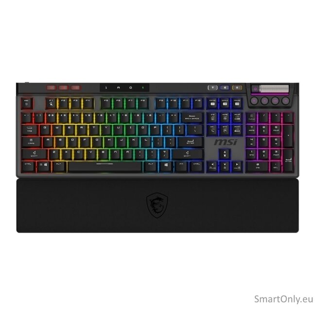 MSI STRIKE PRO WIRELESS | Gaming keyboard | Wireless | US | Kailh Midnight Pro Silent Tactile | Black 4 MSI STRIKE PRO WIRELESS | Gaming keyboard | Wireless | US | Kailh Midnight Pro Silent Tactile | Black 4