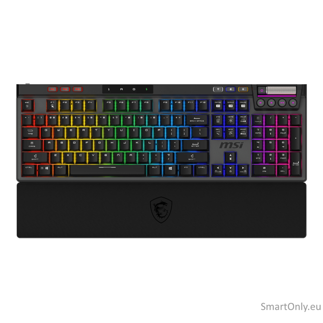 MSI STRIKE PRO WIRELESS | Gaming keyboard | Wireless | US | Kailh Midnight Pro Silent Tactile | Black MSI STRIKE PRO WIRELESS | Gaming keyboard | Wireless | US | Kailh Midnight Pro Silent Tactile | Black