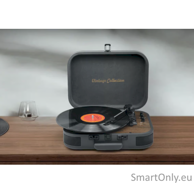 Muse MT-207 DGB Turntable Stereo System, Black/Brown | Muse