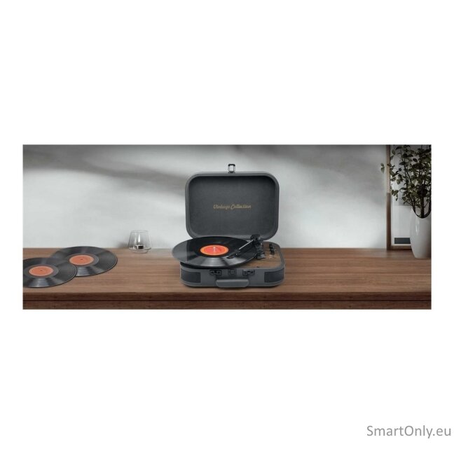 Muse MT-207 DGB Turntable Stereo System, Black/Brown | Muse 2