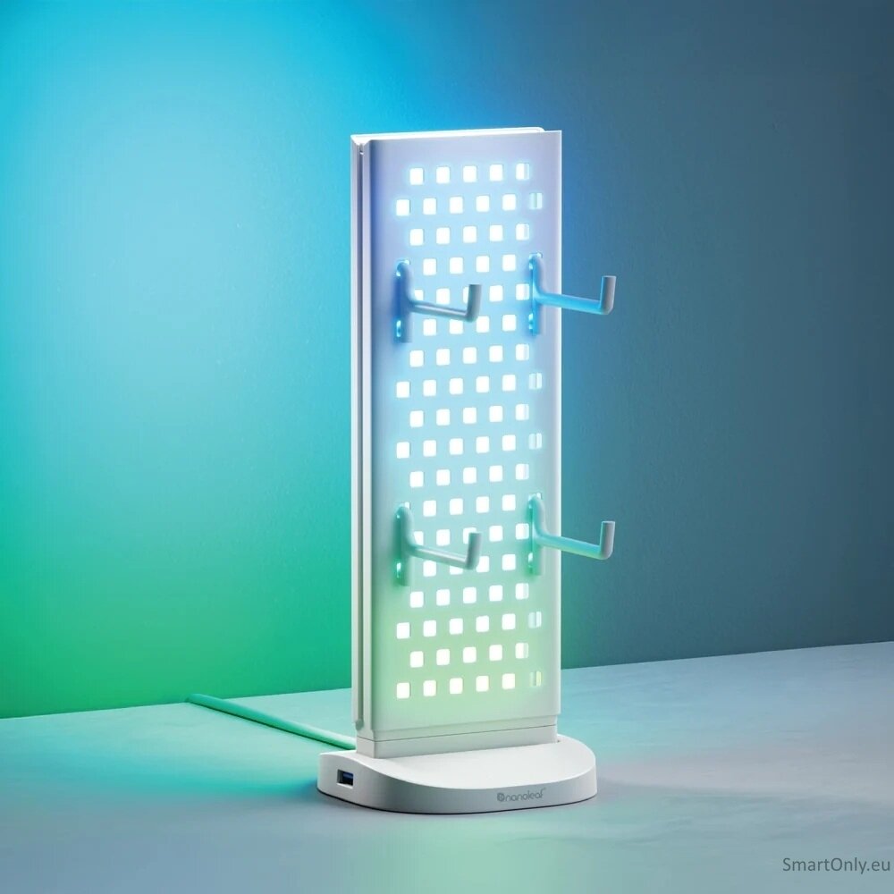 Nanoleaf Pegboard Desk Dock, White | 15 W | RGB 1 Nanoleaf Pegboard Desk Dock, White | 15 W | RGB 1