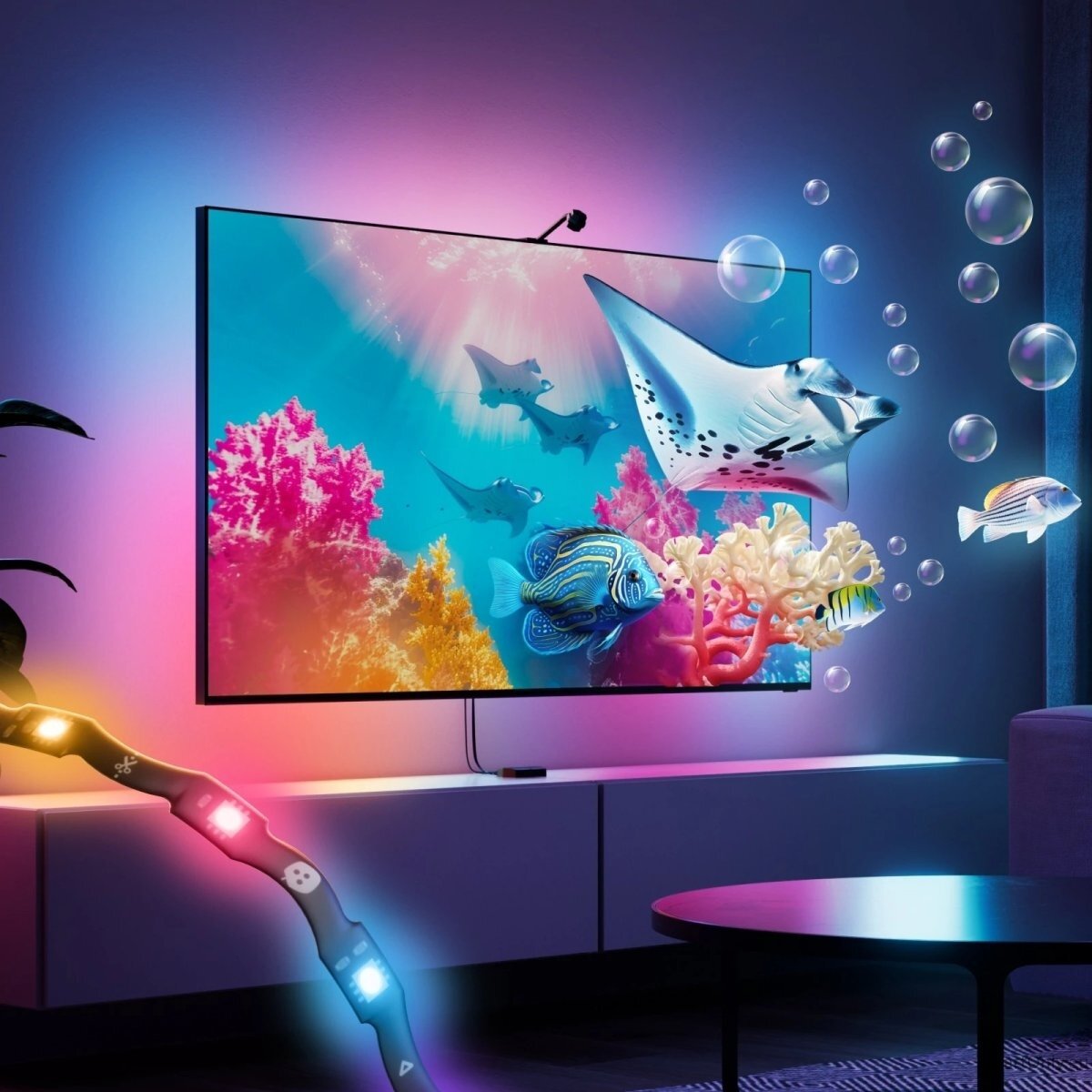 Nanoleaf 4D V2 TV Screen Mirror + Light Strips Kit (for TV & Monitor up to 65'')|Nanoleaf 1 Nanoleaf 4D V2 TV Screen Mirror + Light Strips Kit (for TV & Monitor up to 65'')|Nanoleaf 1