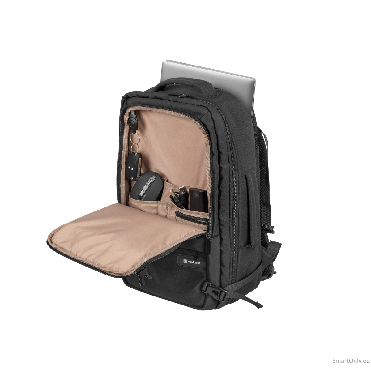 Natec Laptop Backpack Camel Lite 15.6, Black 7