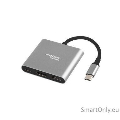 Natec Multi-Port Adapter, Fowler, USB-C, HDMI, USB 3.0 | Natec | USB-C Multiport Adapter | NMP-1607 | Grey | USB Type-C | 0.11 m