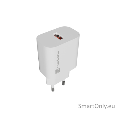 Natec Ribera USB Charger 1X USB-A 18W, White Natec Ribera USB Charger 1X USB-A 18W, White