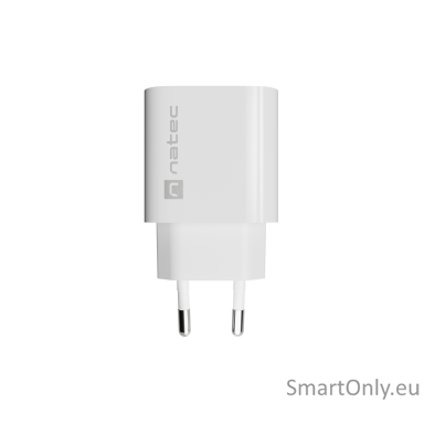Natec Ribera USB Charger 1X USB-A + 1X USB-C 20W, White