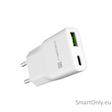 Natec Ribera USB Charger Gan Slim USB 1X USB-A + 1X USB-C 20W | NUC-2376 Natec Ribera USB Charger Gan Slim USB 1X USB-A + 1X USB-C 20W | NUC-2376