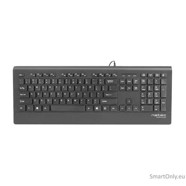 Natec Keyboard, Barracuda, US Layout, Slim Natec Keyboard Barracuda Standard Wired US 529 g Black 1
