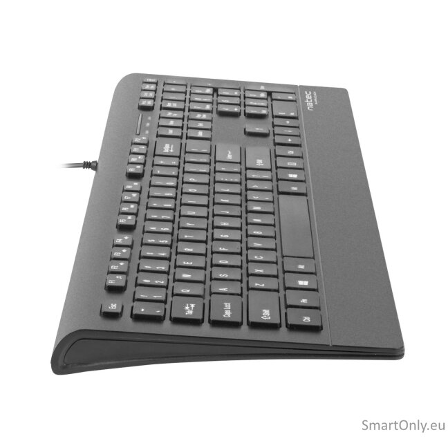 Natec Keyboard, Barracuda, US Layout, Slim Natec Keyboard Barracuda Standard Wired US 529 g Black 10