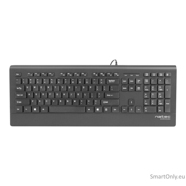 Natec Keyboard, Barracuda, US Layout, Slim Natec Keyboard Barracuda Standard Wired US 529 g Black 7