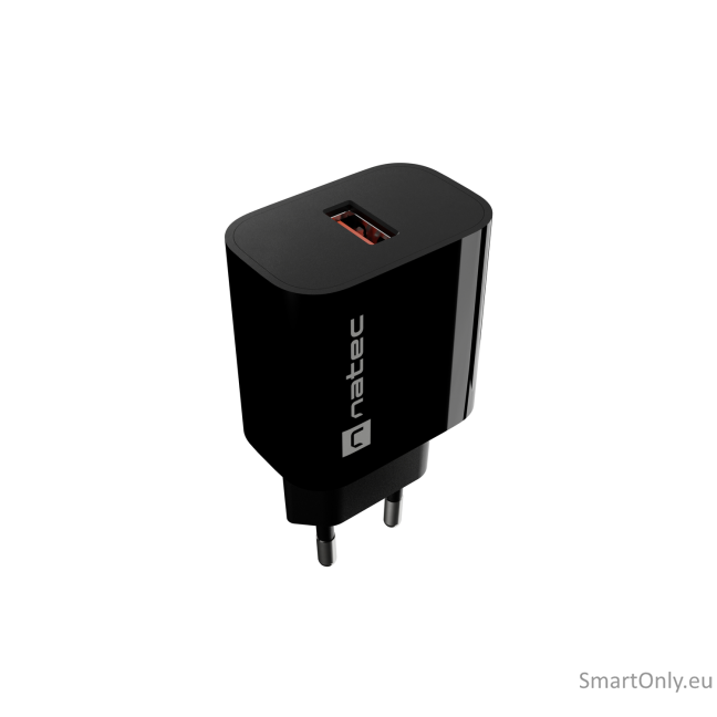 Natec Ribera USB Charger 1X USB-A 18W, Black