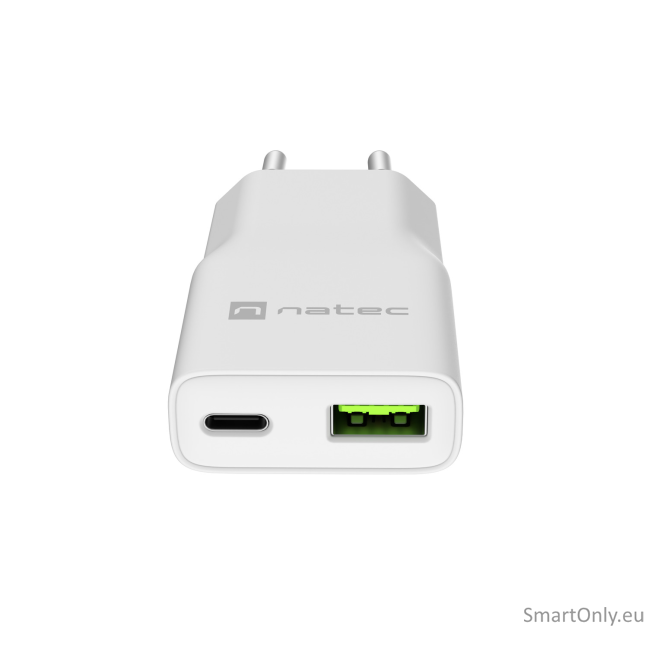Natec Ribera USB Charger Gan Slim USB 1X USB-A + 1X USB-C 20W | NUC-2376 3 Natec Ribera USB Charger Gan Slim USB 1X USB-A + 1X USB-C 20W | NUC-2376 3