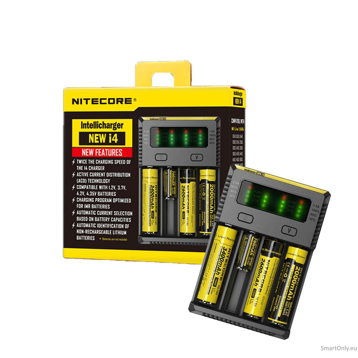 Nitecore Intellicharger New i4 Baterijų įkroviklis 5 Nitecore Intellicharger New i4 Baterijų įkroviklis 5