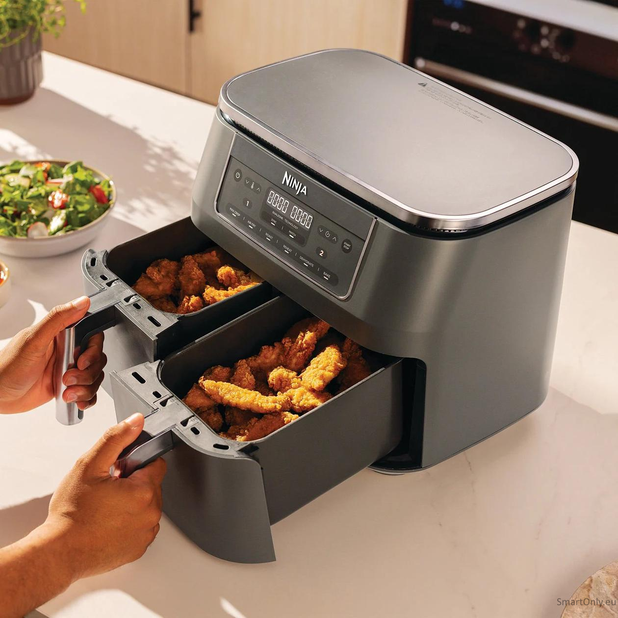 NINJA Double hot air fryer | DZ300EU | Power 2400 W | Capacity 7.6 L | Grey 2 NINJA Double hot air fryer | DZ300EU | Power 2400 W | Capacity 7.6 L | Grey 2