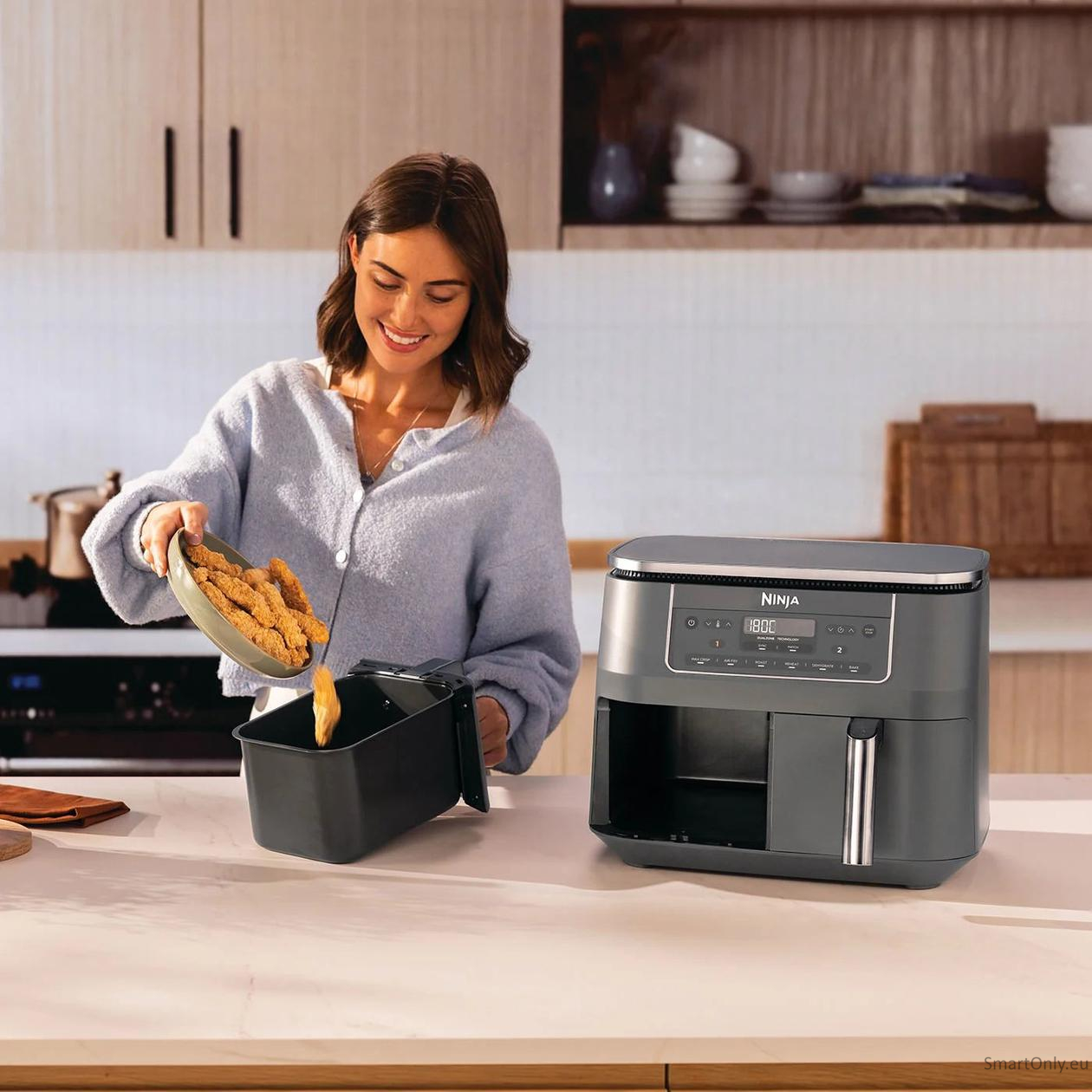 NINJA Double hot air fryer | DZ300EU | Power 2400 W | Capacity 7.6 L | Grey 4 NINJA Double hot air fryer | DZ300EU | Power 2400 W | Capacity 7.6 L | Grey 4