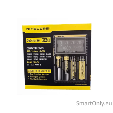 Nitecore Digicharger D4 EU Baterijų įkroviklis Nitecore Digicharger D4 EU Baterijų įkroviklis