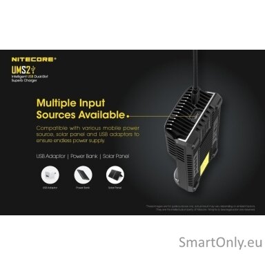Nitecore UMS2 Intelligent USB Superb Baterijų įkroviklis Nitecore UMS2 Intelligent USB Superb Baterijų įkroviklis