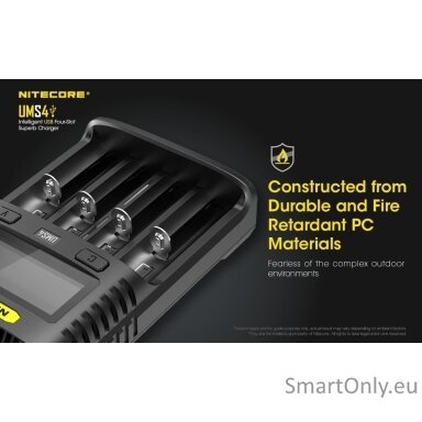 Nitecore UMS4 Intelligent USB Superb Baterijų įkroviklis Nitecore UMS4 Intelligent USB Superb Baterijų įkroviklis