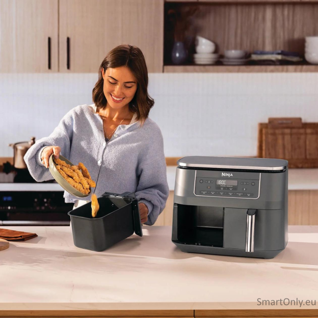NINJA Double hot air fryer | DZ300EU | Power 2400 W | Capacity 7.6 L | Grey 4 NINJA Double hot air fryer | DZ300EU | Power 2400 W | Capacity 7.6 L | Grey 4