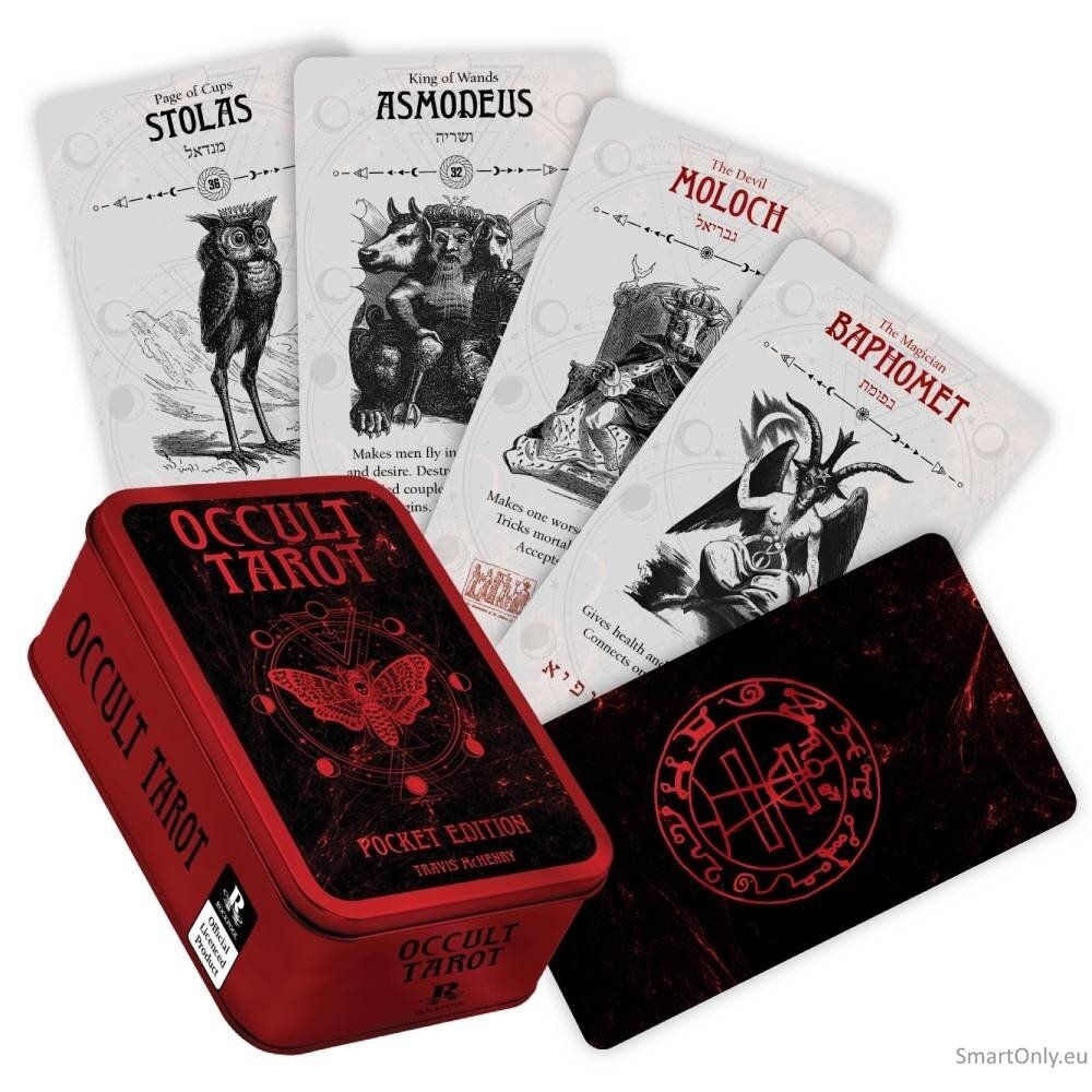 Occult Taro Pocket kortos metalinėje dėžutėje Rockpool Occult Taro Pocket kortos metalinėje dėžutėje Rockpool