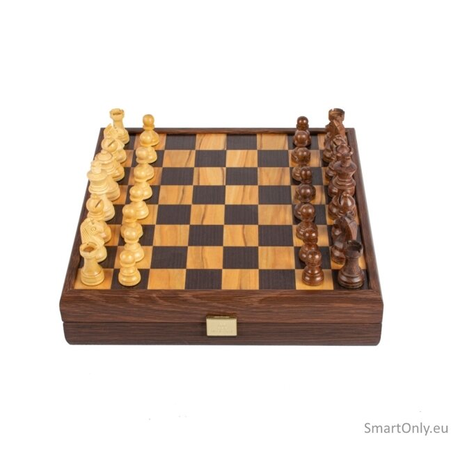 Olive Burl Šachmatų rinkinys 27x27cm su Stauntono šachmatų figūrėlėmis Manopoulos 11 Olive Burl Šachmatų rinkinys 27x27cm su Stauntono šachmatų figūrėlėmis Manopoulos 11