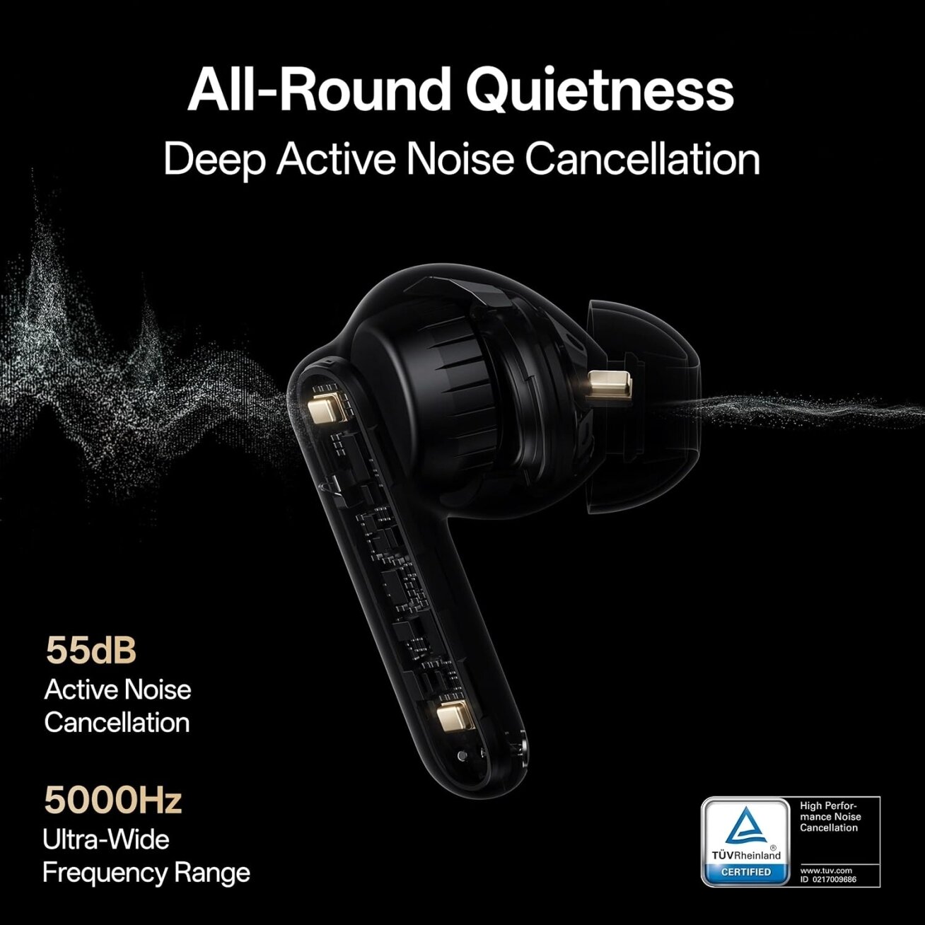 OPPO True wireless earphones | Enco Air5 Pro | Bluetooth | In-ear | Microphone | Black | Noise canceling | Wireless 4 OPPO True wireless earphones | Enco Air5 Pro | Bluetooth | In-ear | Microphone | Black | Noise canceling | Wireless 4