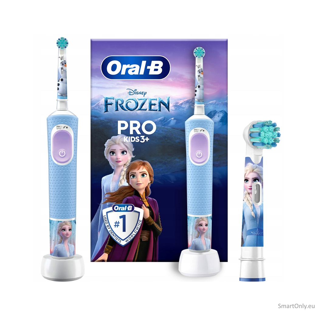 Oral-B | Electric Toothbrush | Vitality PRO Kids Frozen | Rechargeable | For kids | Number of brush heads included 1 | Number of teeth brushing modes 2 | Blue 3