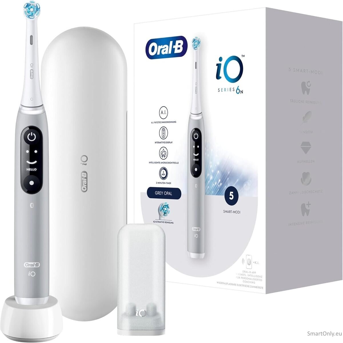 Oral-B Electric Toothbrush | iO6s | Rechargeable | For adults | Number of brush heads included 1 | Number of teeth brushing modes 5 | Grey Opal Oral-B Electric Toothbrush | iO6s | Rechargeable | For adults | Number of brush heads included 1 | Number of teeth brushing modes 5 | Grey Opal