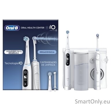 Oral-B Electric Toothbrush | iO6 & OxyJet | Rechargeable | For adults | Number of brush heads included 2 | Number of teeth brushing modes 5 | White