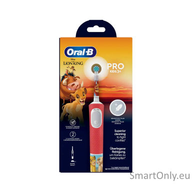 Oral-B Electric Toothbrush | Pro Kids 3+ Lion King | Rechargeable | For kids | Number of brush heads included 1 | Number of teeth brushing modes 2 Oral-B Electric Toothbrush | Pro Kids 3+ Lion King | Rechargeable | For kids | Number of brush heads included 1 | Number of teeth brushing modes 2