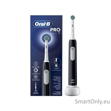 Oral-B Electric Toothbrush Pro Series 1 Cross Action Rechargeable, For adults, Number of brush heads included 1, Black, Number of teeth brushing modes 3