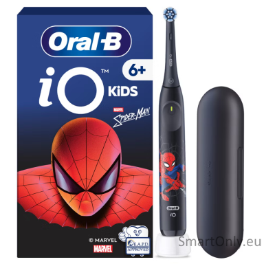 Oral-B Electric Toothbrush with Travel Case, 6Y+ | iO Kids Marvel Spiderman | Rechargeable | For kids | Number of brush heads included 1 | Number of teeth brushing modes 3