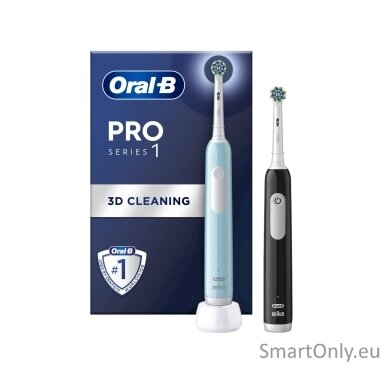 Oral-B Pro Series 1  Electric Toothbrush, Duo pack, Blue/Black Oral-B