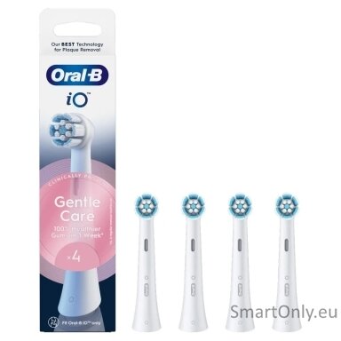 Oral-B Replaceable toothbrush heads | iO Gentle Care | Heads | For adults | Number of brush heads included 4 | Number of teeth brushing modes Does not apply | White