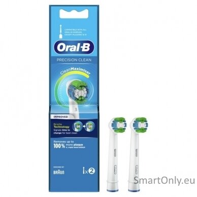 Oral-B Toothbrush replacement EB20 2 Precision Clean Heads, For adults, Number of brush heads included 2