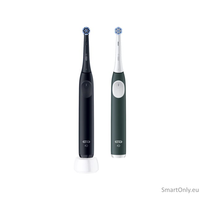 Oral-B Electric Toothbrush, Duo pack | iO2 Series | Rechargeable | For adults | Number of brush heads included 2 | Number of teeth brushing modes 3 | Night Black and Green Forest 1 Oral-B Electric Toothbrush, Duo pack | iO2 Series | Rechargeable | For adults | Number of brush heads included 2 | Number of teeth brushing modes 3 | Night Black and Green Forest 1