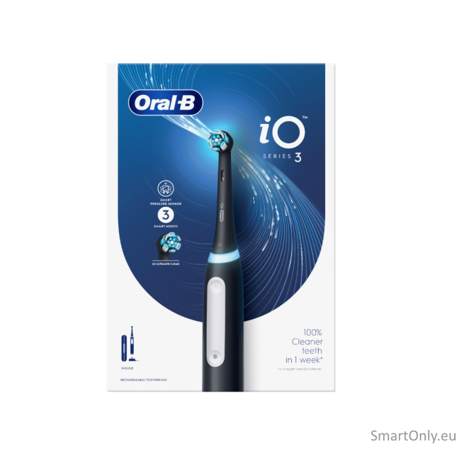 Oral-B iO3 Series Electric toothbrush, Black + Travel case | Oral-B 2 Oral-B iO3 Series Electric toothbrush, Black + Travel case | Oral-B 2