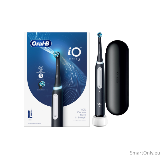 Oral-B iO3 Series Electric toothbrush, Black + Travel case | Oral-B
