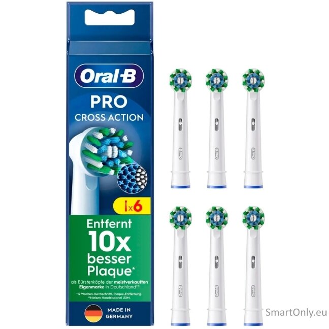 Oral-B Pro Cross Action Replaceable Toothbrush Heads, 6-pack, White Oral-B Pro Cross Action Replaceable Toothbrush Heads, 6-pack, White