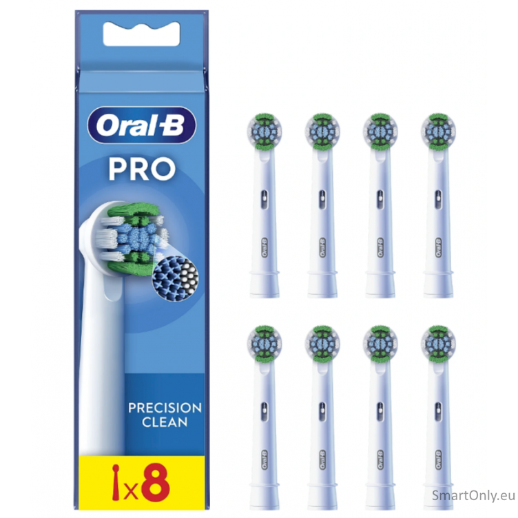 Oral-B | Precision Clean Brush Set | EB20RX-8 | Heads | For adults | Number of brush heads included 8 | White Oral-B | Precision Clean Brush Set | EB20RX-8 | Heads | For adults | Number of brush heads included 8 | White
