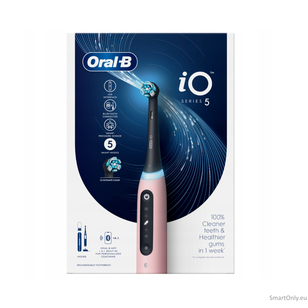 Oral-B iO5 Series Electric toothbrush, Pink | Oral-B 2 Oral-B iO5 Series Electric toothbrush, Pink | Oral-B 2