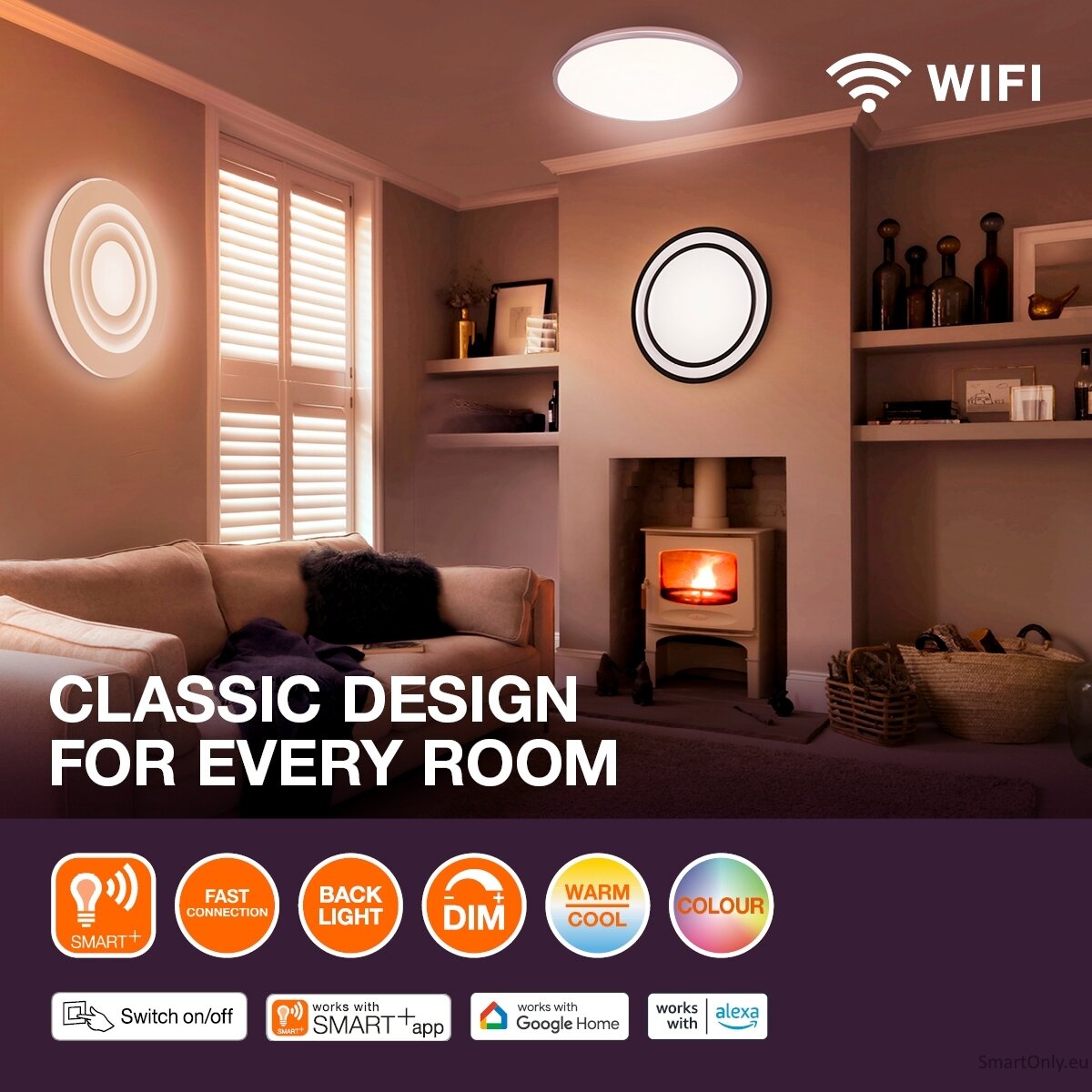 Osram SMART+ ORBIS ULTRA SLIM BACKLIGHT 235 RGB TW BK | 19 W | RGBTW | Wi-Fi 4