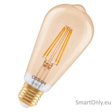 Osram SMART+ MATTER Filament Dimmable Classic Edison 53 824 Gold | E27 | 6 W | Warm White | Wi-Fi Osram SMART+ MATTER Filament Dimmable Classic Edison 53 824 Gold | E27 | 6 W | Warm White | Wi-Fi