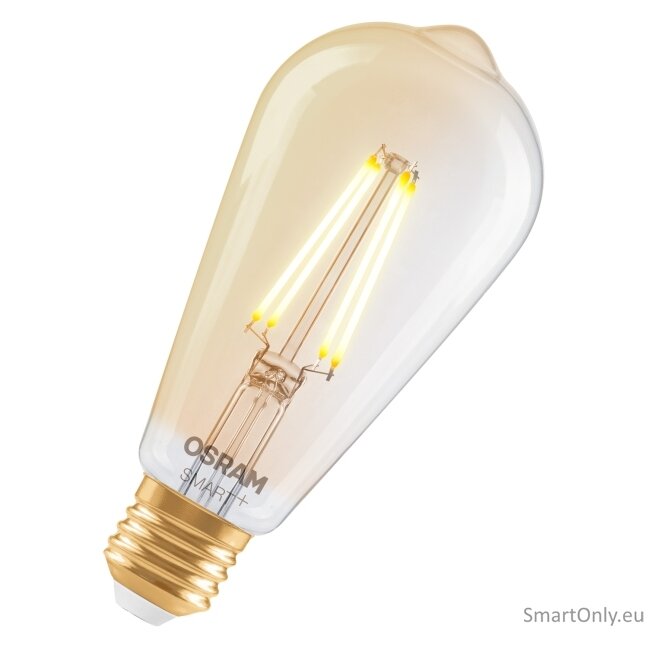 Osram SMART+ MATTER Filament Dimmable Classic Edison 53 824 Gold | E27 | 6 W | Warm White | Wi-Fi 2 Osram SMART+ MATTER Filament Dimmable Classic Edison 53 824 Gold | E27 | 6 W | Warm White | Wi-Fi 2