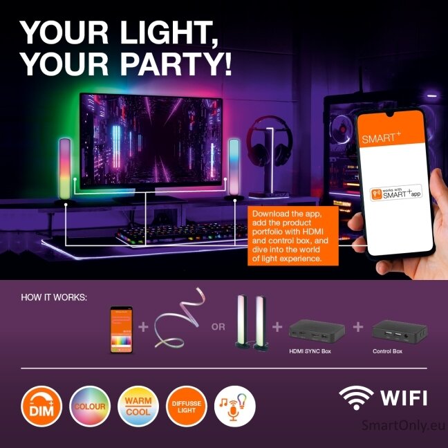 Osram SMART+ WIFI PLANON MAGIC PANEL 300x300mm RGB+TW Dimmable IR RC White | 14 W | RGBTW | Wi-Fi 8 Osram SMART+ WIFI PLANON MAGIC PANEL 300x300mm RGB+TW Dimmable IR RC White | 14 W | RGBTW | Wi-Fi 8