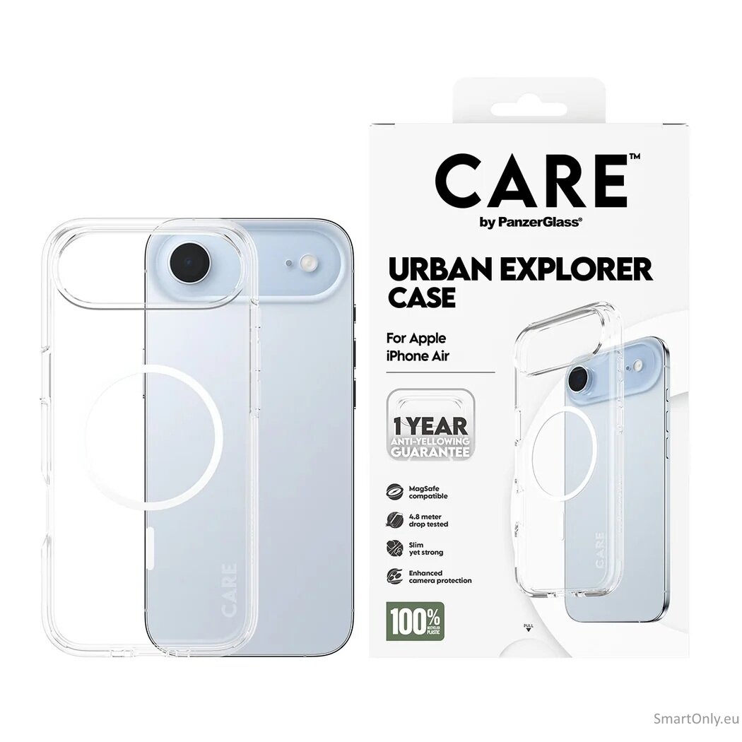 PanzerGlass Back cover | Apple | iPhone Air | Recycled plastic | Transparent | Urban Explorer w. White MagSafe