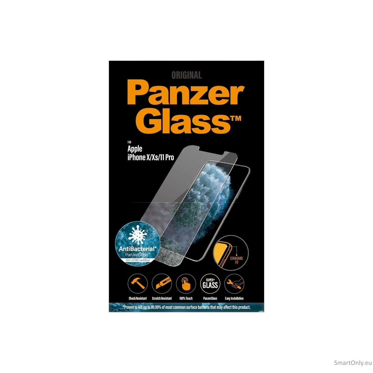 PanzerGlass 2661 Screen Protector, iPhone, X/XS, Tempered glass, Transparent 3