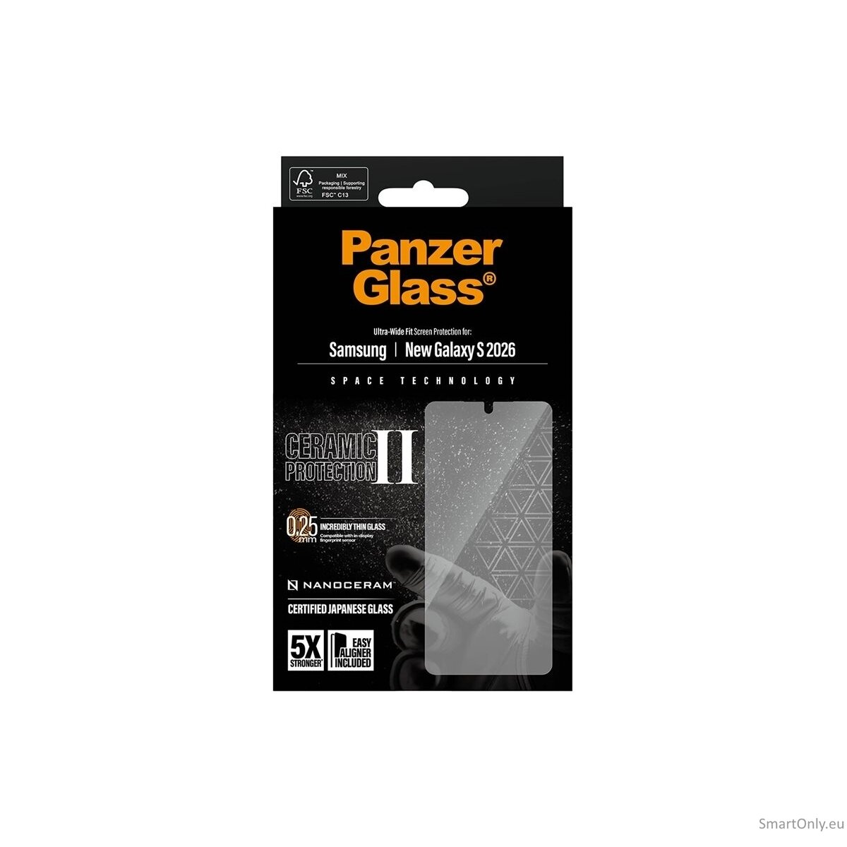 PanzerGlass Ceramic Screen Protector Samsung New Galaxy S26 | Ultra-Wide Fit w. EasyAligner | PanzerGlass 3