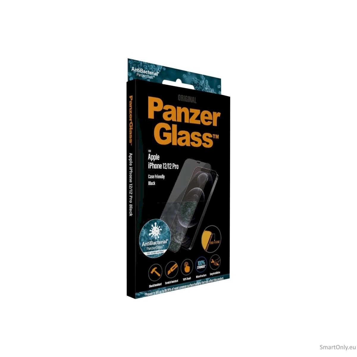 PanzerGlass For iPhone 12/12 Pro, Glass, Black, Clear Screen Protector, 6.1 " 9 PanzerGlass For iPhone 12/12 Pro, Glass, Black, Clear Screen Protector, 6.1 " 9